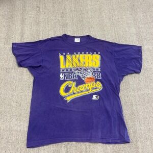 Vintage Los Angeles Lakers Shirt Mens XL Purple 1980s NBA Starter